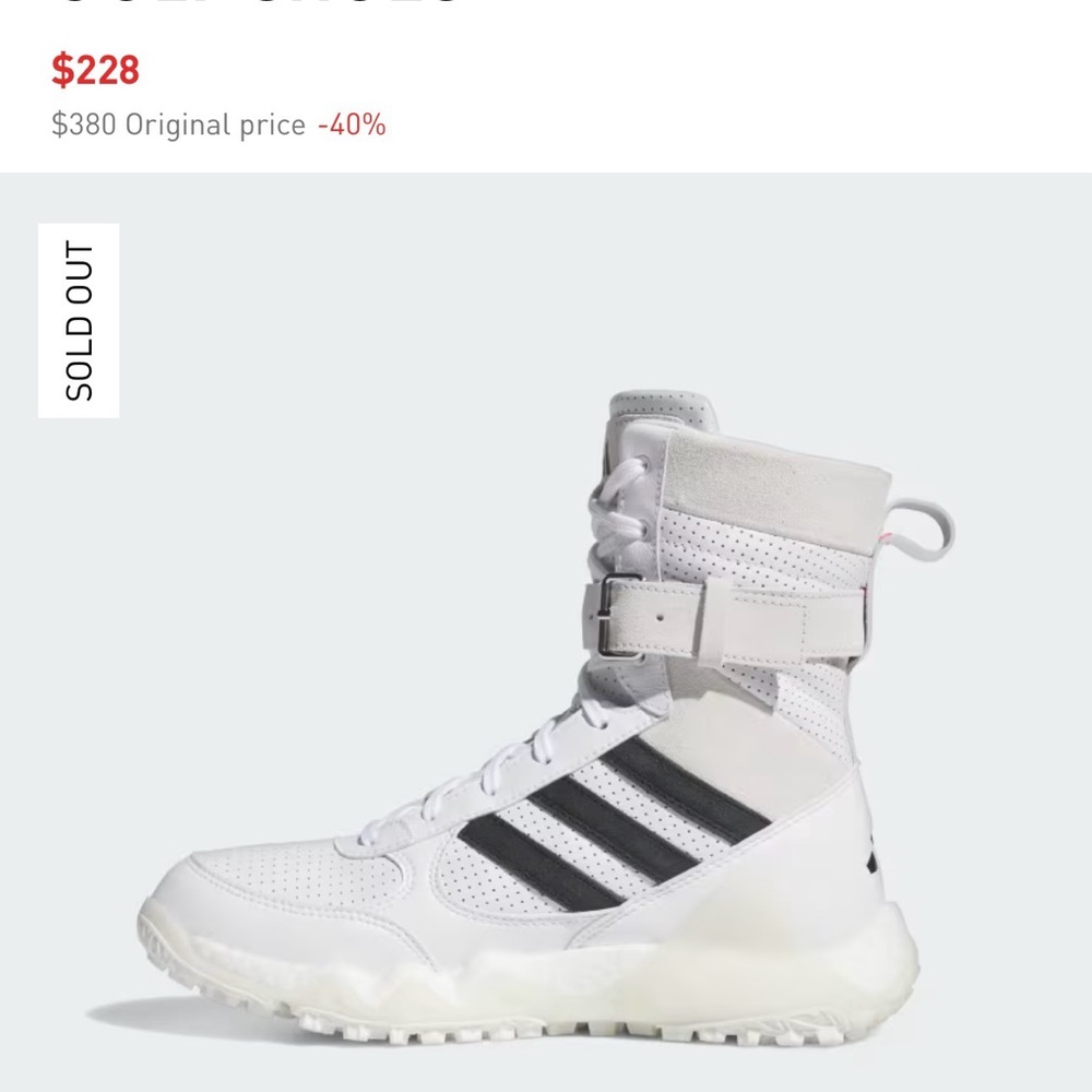 Adidas White and Black High-Tops with Red Accents